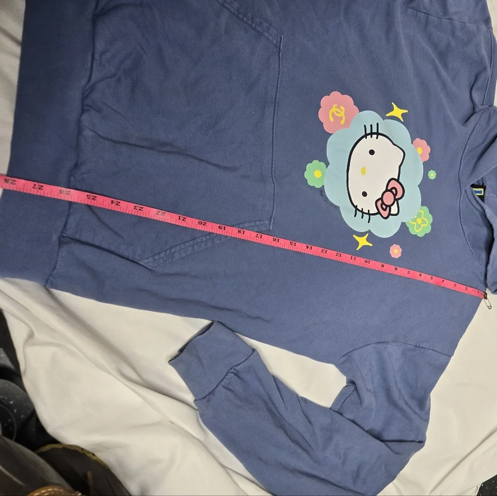 MEGA YACHT Hello Kitty blue kawaii hoodie hooded‎ sweatshirt L